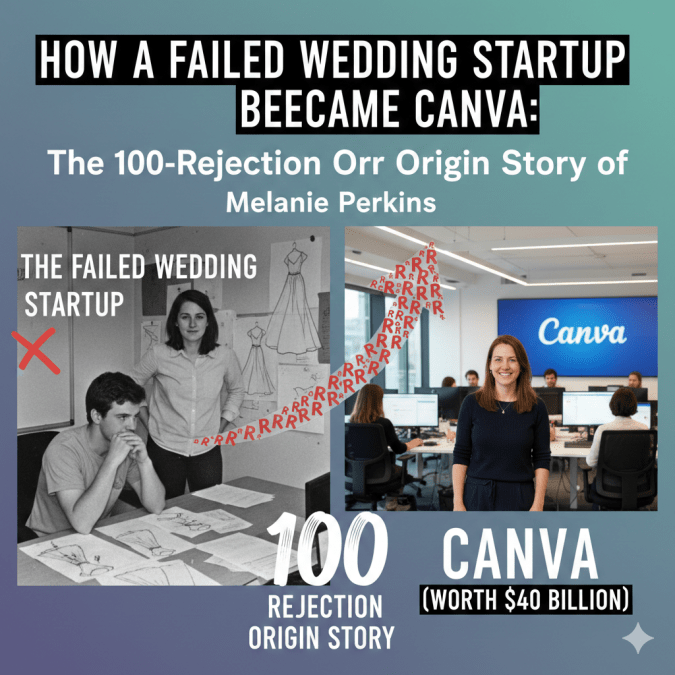 Melanie Perkins' successful startup journey.