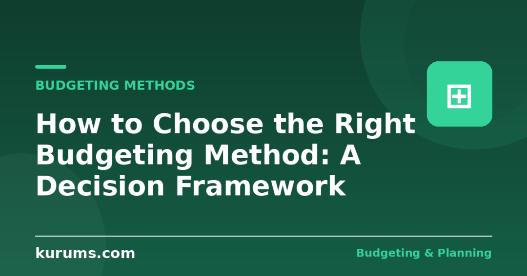 How to Choose the Right Budgeting Method: A Decision Framework
