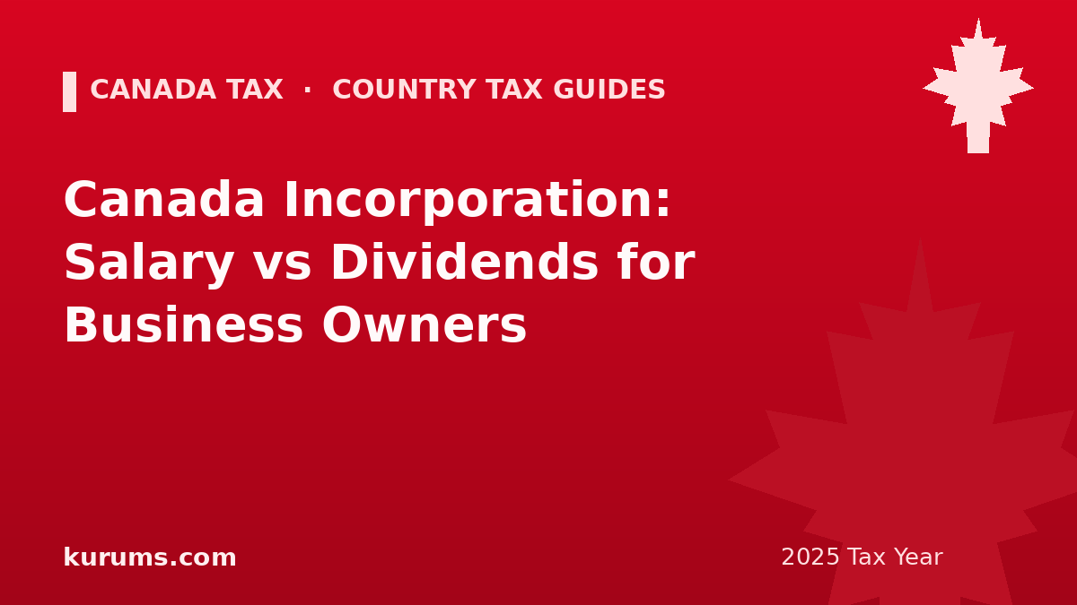 Canada Incorporation: Salary vs Dividends for Business Owners (2025)