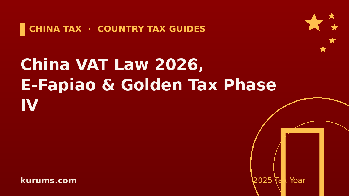 China VAT Law 2026, E-Fapiao & Golden Tax Phase IV (2025)