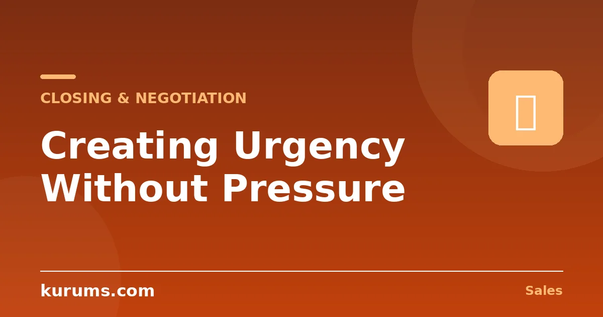 How Do You Create Urgency Without Pressuring the Prospect?