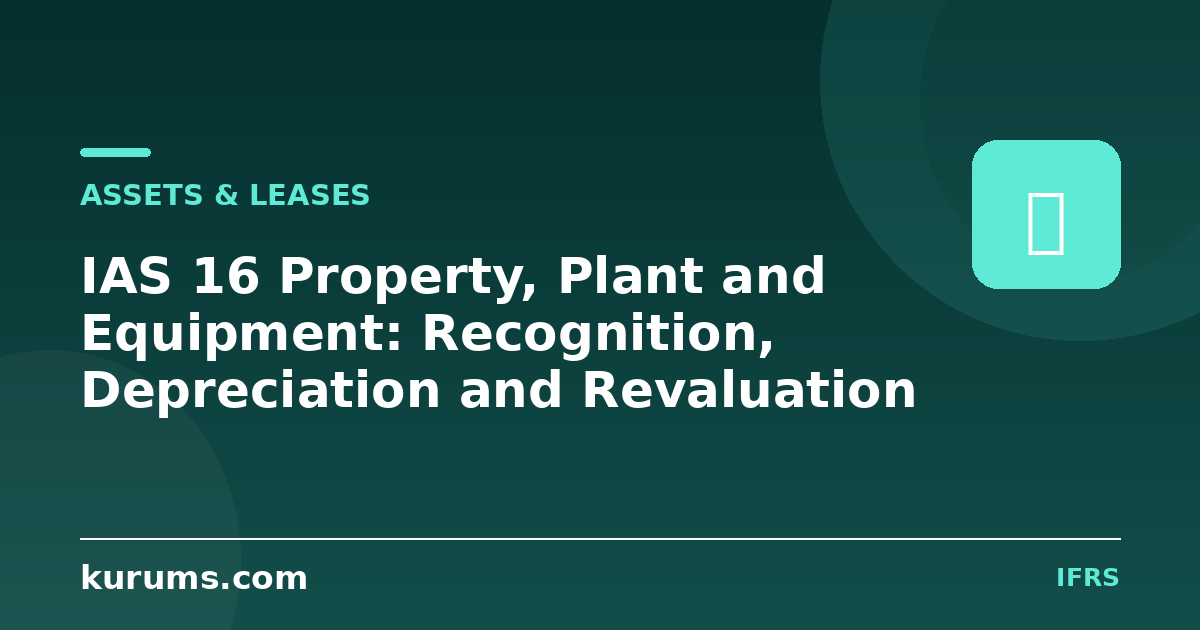 IAS 16 Property, Plant and Equipment: Recognition, Depreciation and Revaluation
