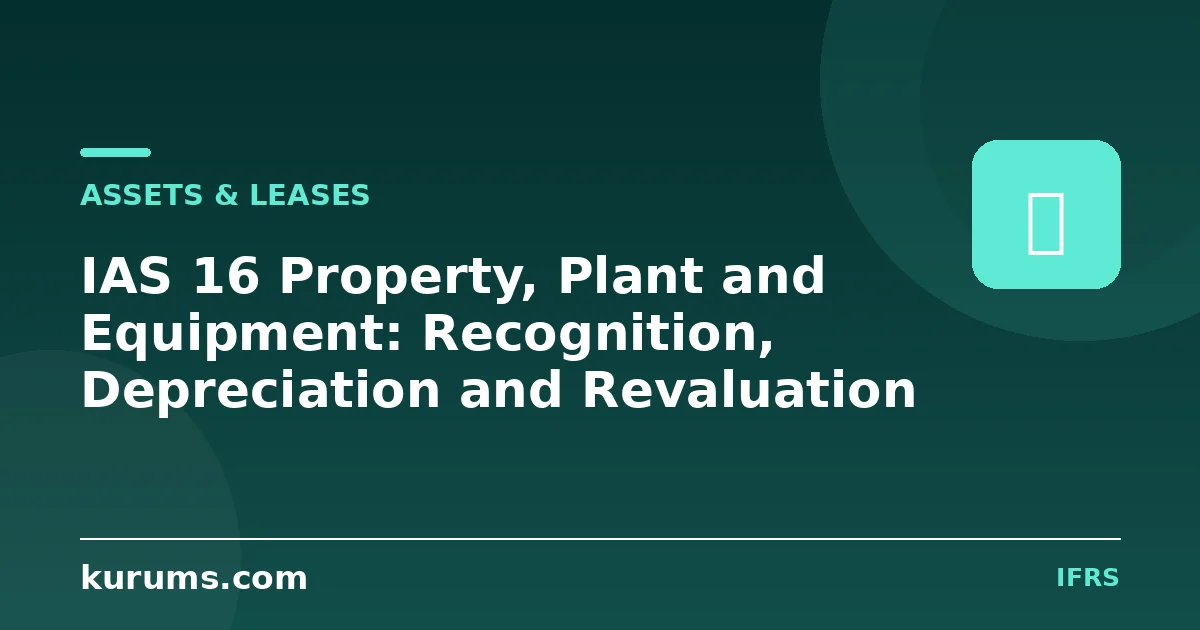 IAS 16 Property, Plant and Equipment: Recognition, Depreciation and Revaluation