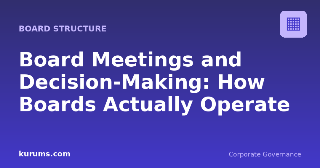 Board Meetings and Decision-Making: How Boards Actually Operate