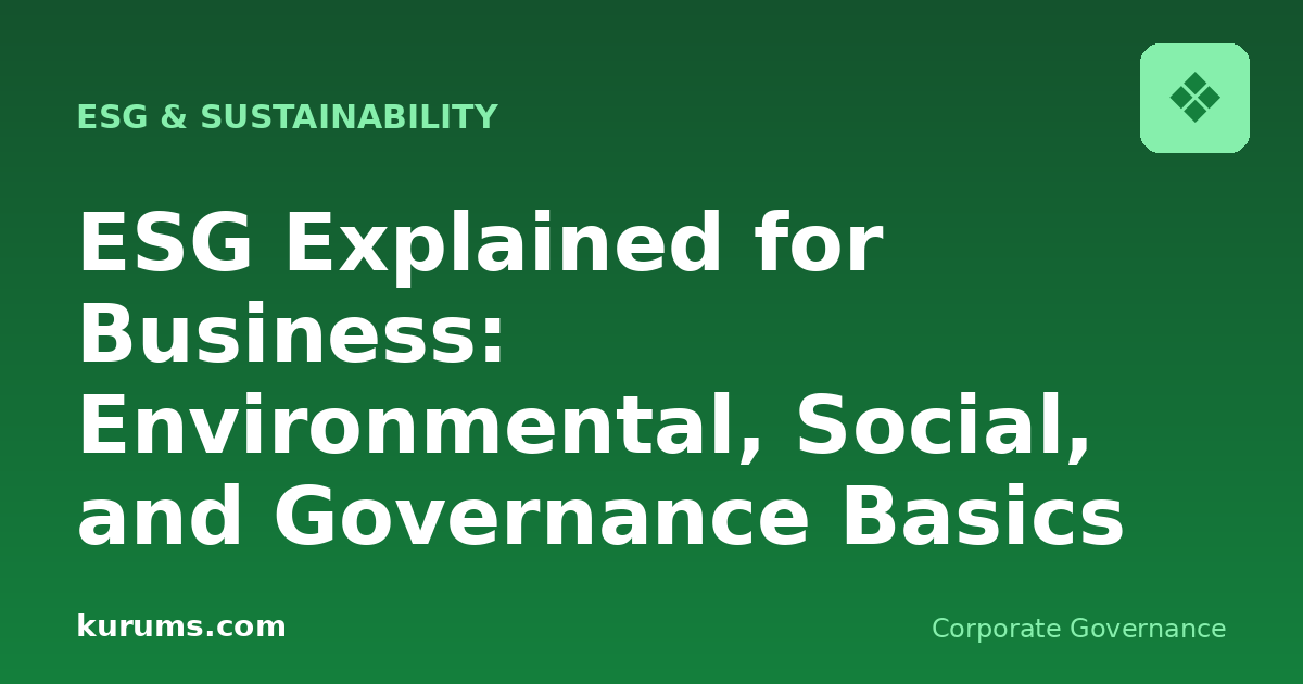 ESG Explained for Business: Environmental, Social, and Governance Basics