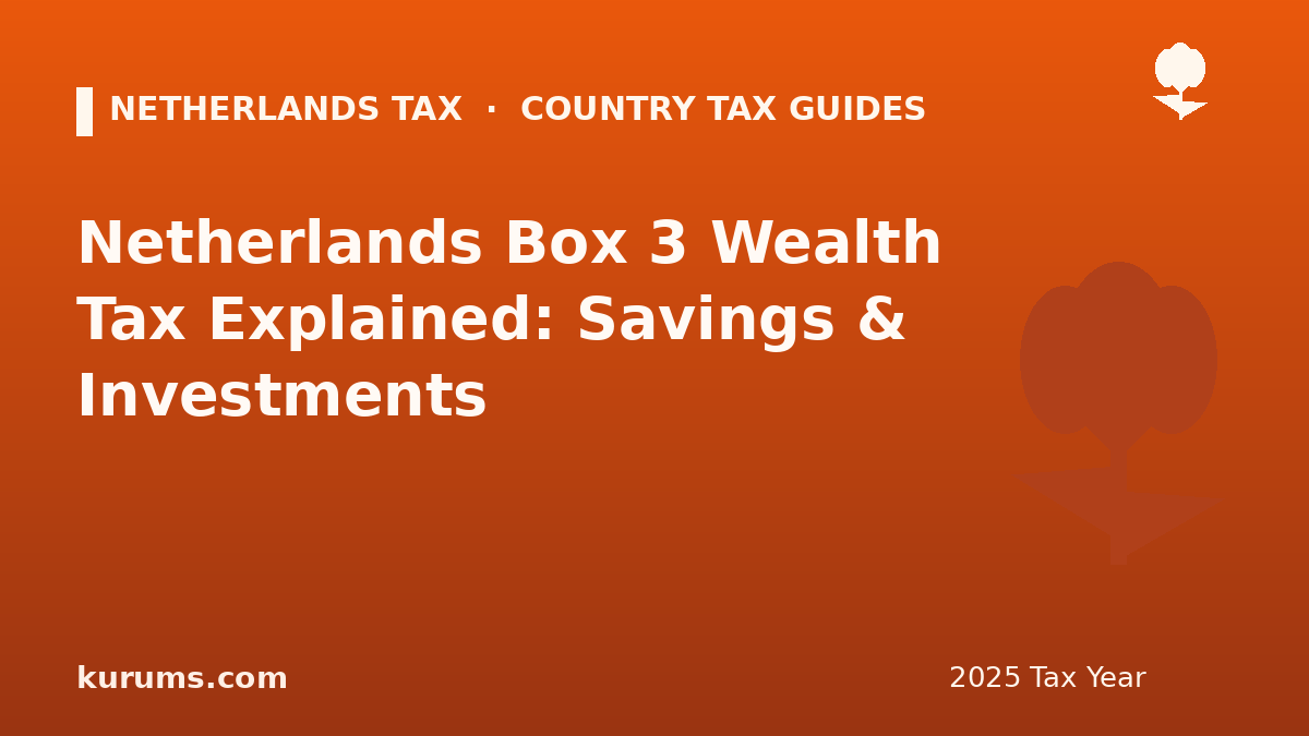 Netherlands Box 3 Wealth Tax Explained: Savings & Investments (2025)
