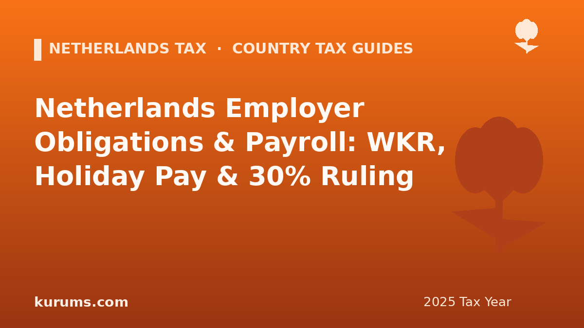 Netherlands Employer Obligations & Payroll: WKR, Holiday Pay & 30% Ruling (2025)