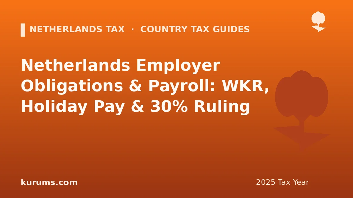 Netherlands Employer Obligations & Payroll: WKR, Holiday Pay & 30% Ruling (2025)