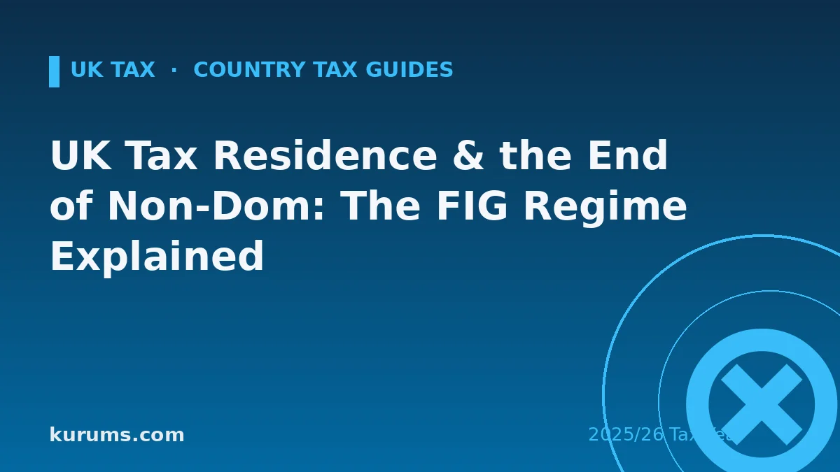 UK Tax Residence & the End of Non-Dom: The FIG Regime Explained (2025/26)