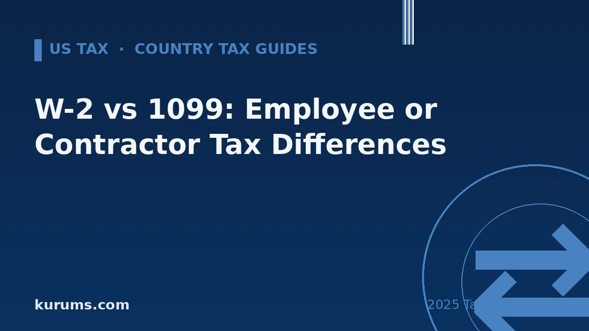 W-2 vs 1099: Employee or Contractor Tax Differences (2025)