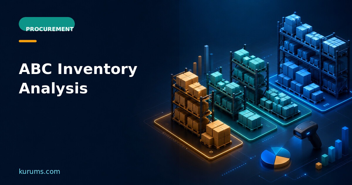 ABC inventory analysis with classified warehouse stock, barcode control and analytics