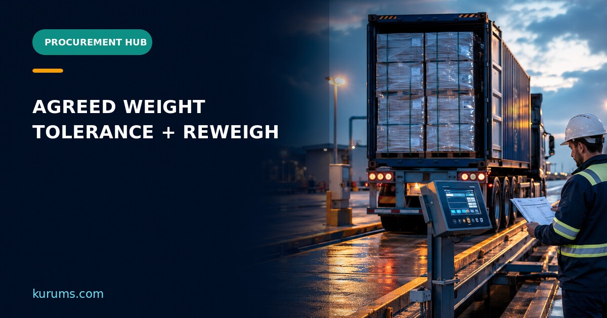 Procurement Hub cover for Agreed Weight: Contract Tolerance, Reweigh and Capacity Controls