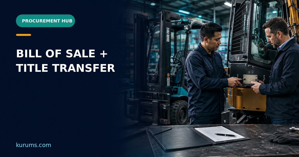 Procurement Hub cover for Bill of Sale and Title Transfer: Handover Controls for Cargo and Equipment