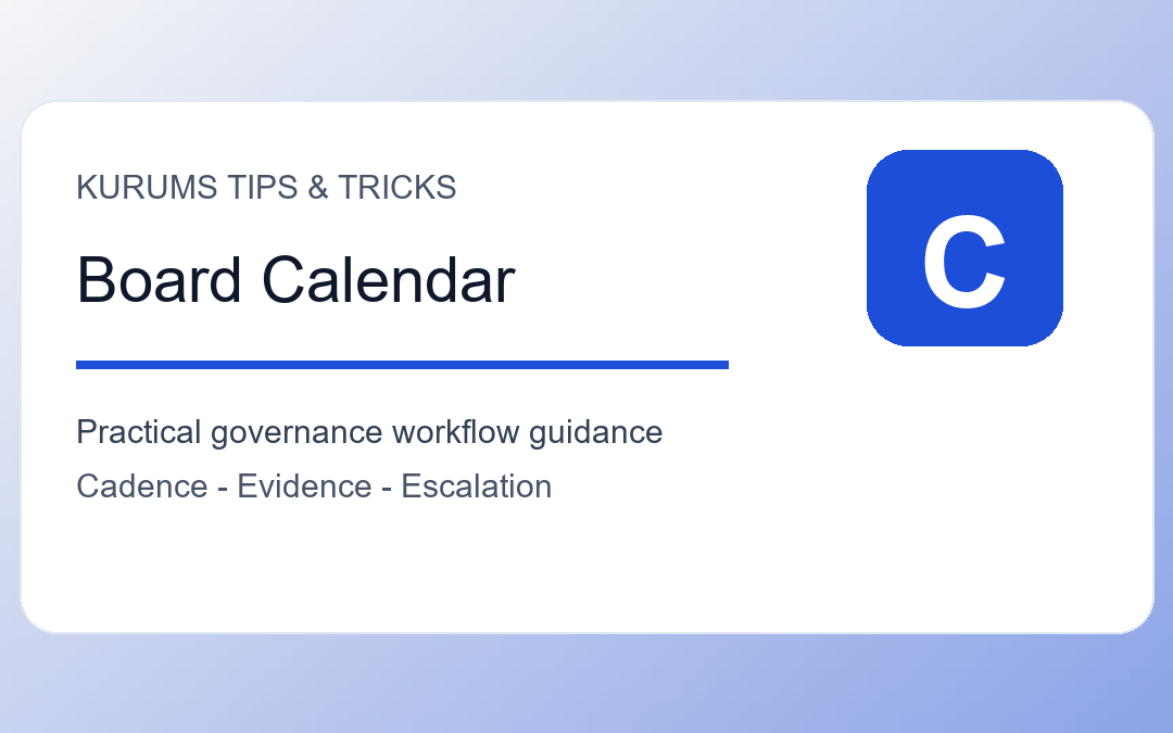 Board Calendar Planning Tips: How to Put Governance Work on the Right Rhythm