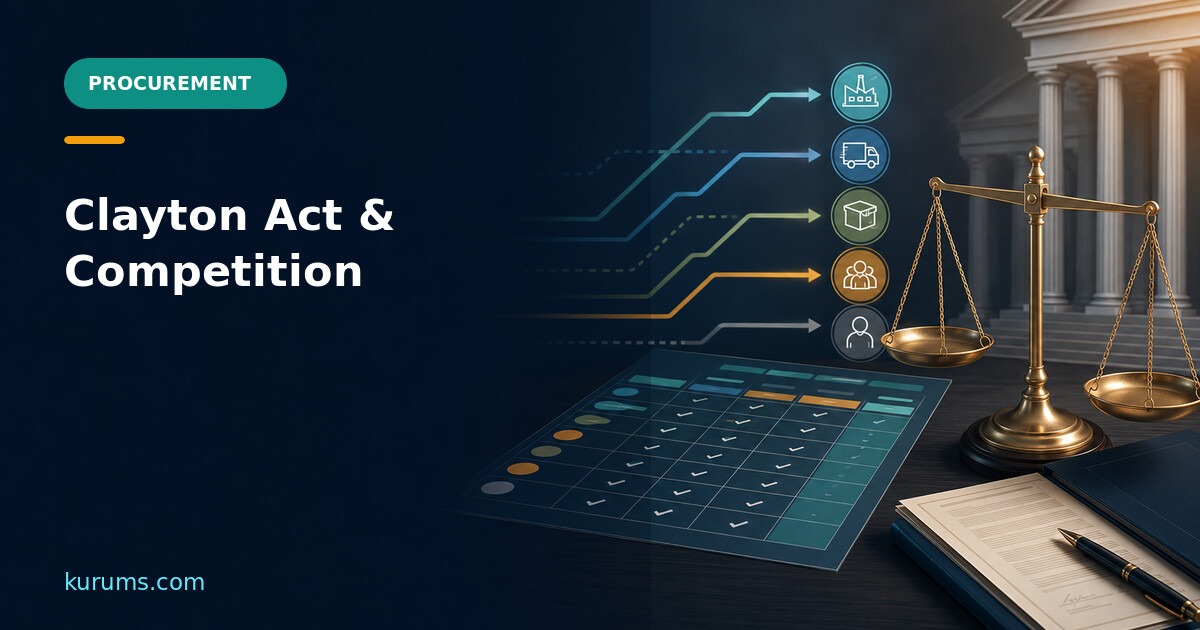 { "raw": "Clayton Act and Procurement Competition: Bid-Rigging and Supplier-Concentration Controls", "rendered": "Clayton Act and Procurement Competition: Bid-Rigging and Supplier-Concentration Controls" } — Kurums Procurement Hub featured image