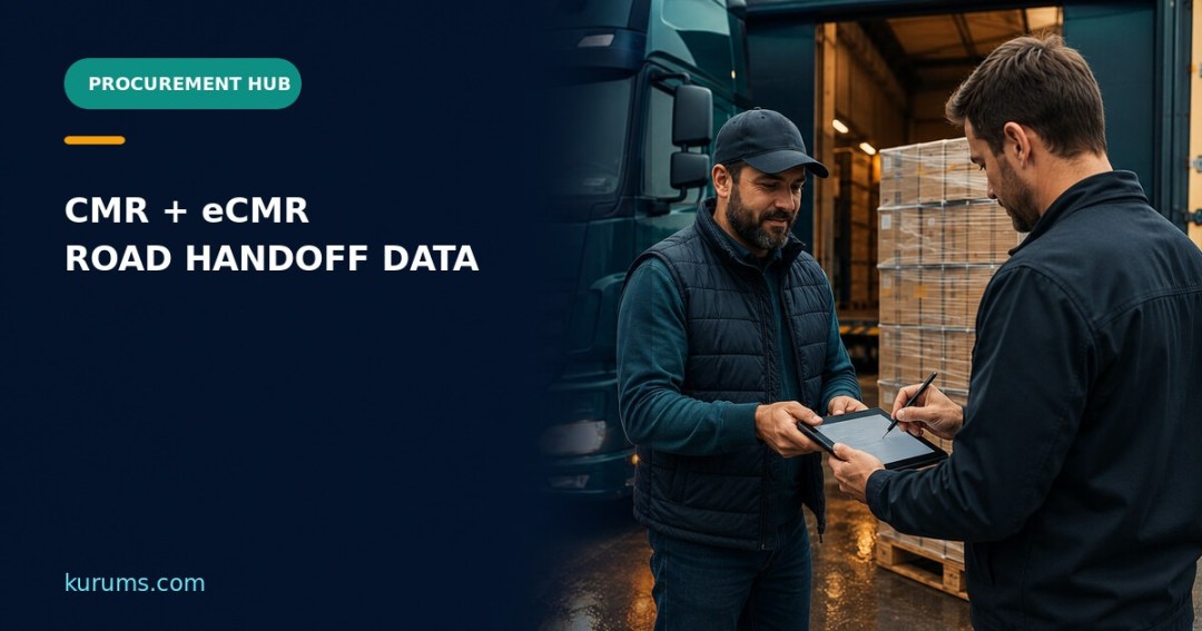 Procurement Hub cover for CMR and eCMR: Road Consignment Data, Signatures and Handoff Controls