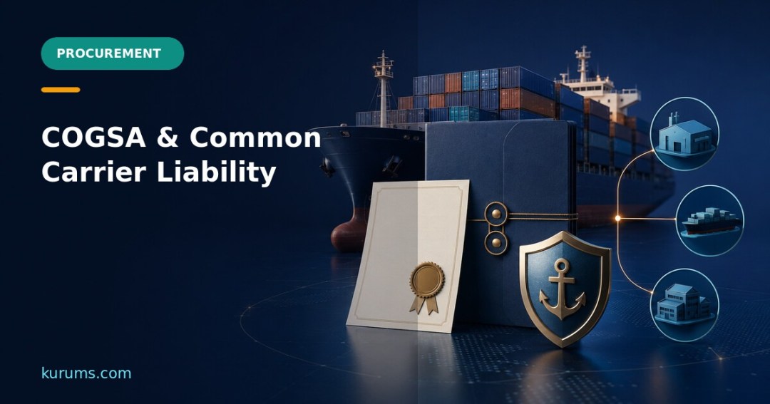 { "raw": "COGSA and Common Carrier Liability: Ocean Contract Controls", "rendered": "COGSA and Common Carrier Liability: Ocean Contract Controls" } — Kurums Procurement Hub featured image