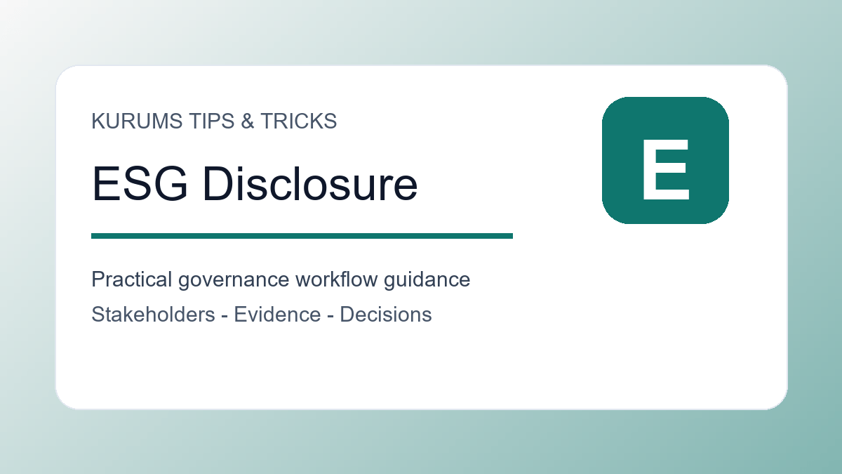 ESG Disclosure Checklist Tips: How to Make Sustainability Reporting More Reliable