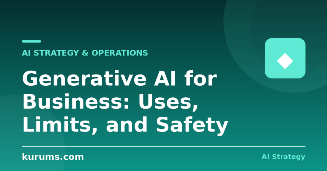 Generative AI for Business: Uses, Limits, and Safety