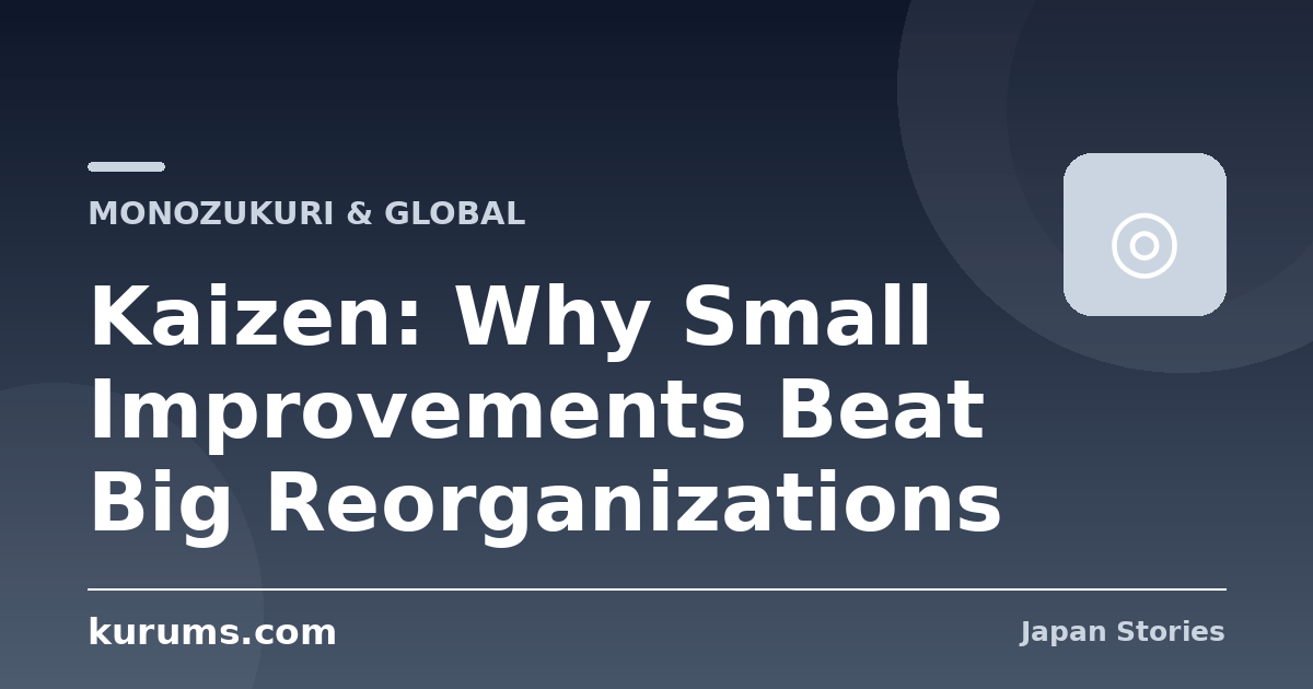 Kaizen: Why Small Improvements Beat Big Reorganizations