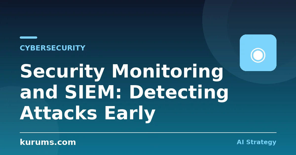 Security Monitoring and SIEM: Detecting Attacks Early