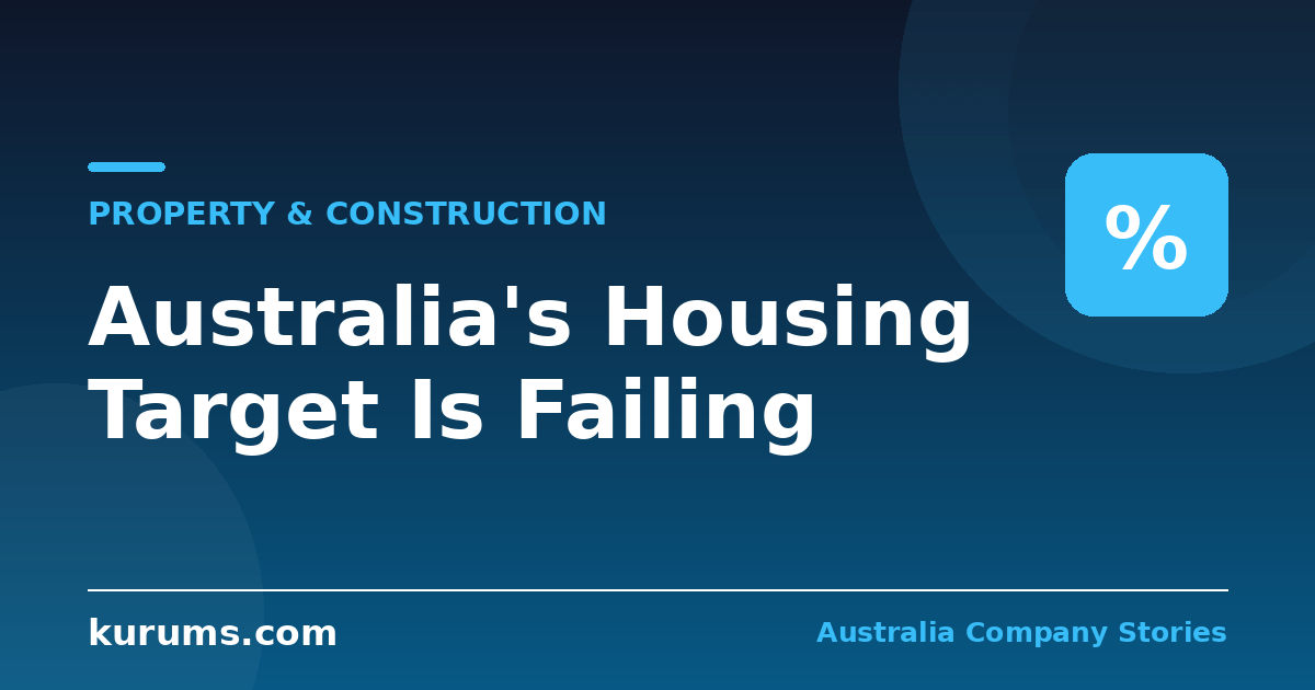 Australia's Housing Target Is Failing, and Approvals Are Not the Reason