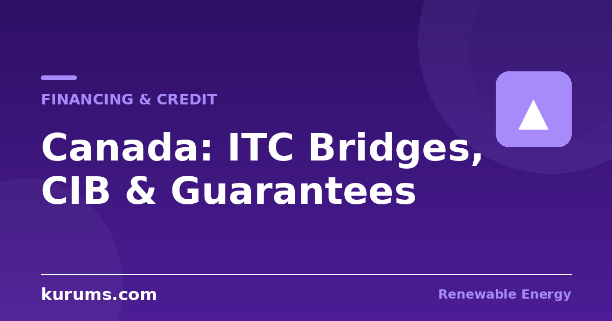 How Are Canadian Renewable Projects Financed? ITC Bridges, the CIB, and Indigenous Loan Guarantees