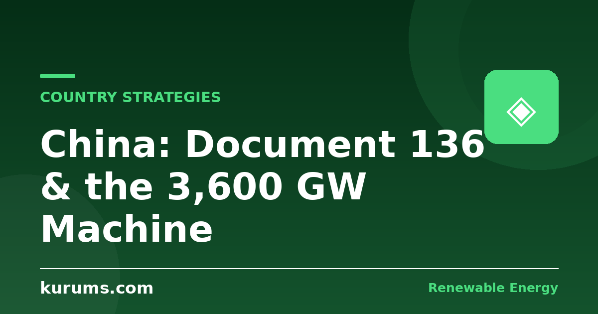 How Does China’s Renewable Energy Strategy Work? Document 136, Mechanism Auctions, and the 3,600 GW Machine