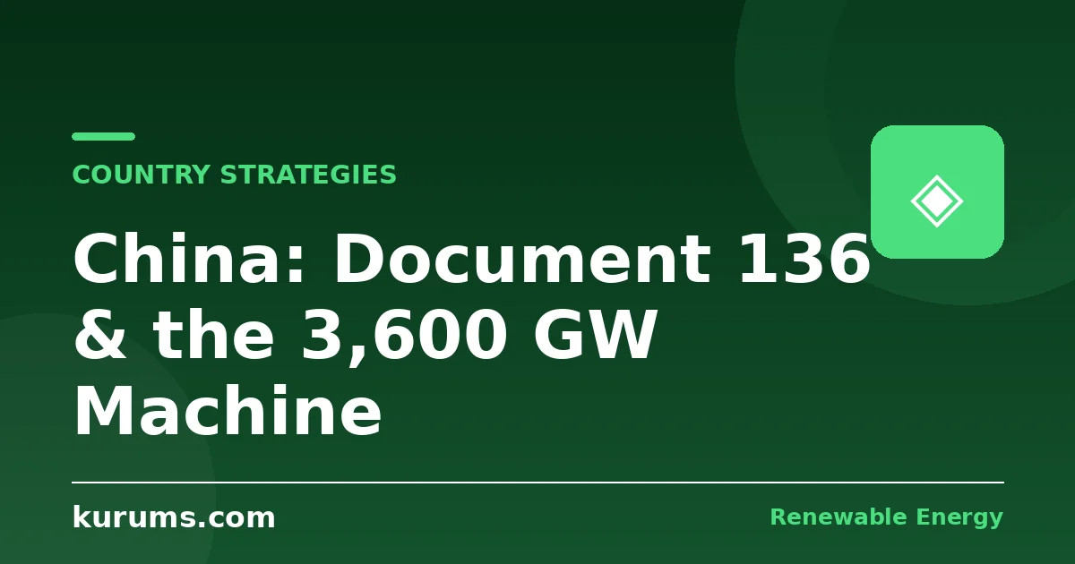 How Does China’s Renewable Energy Strategy Work? Document 136, Mechanism Auctions, and the 3,600 GW Machine