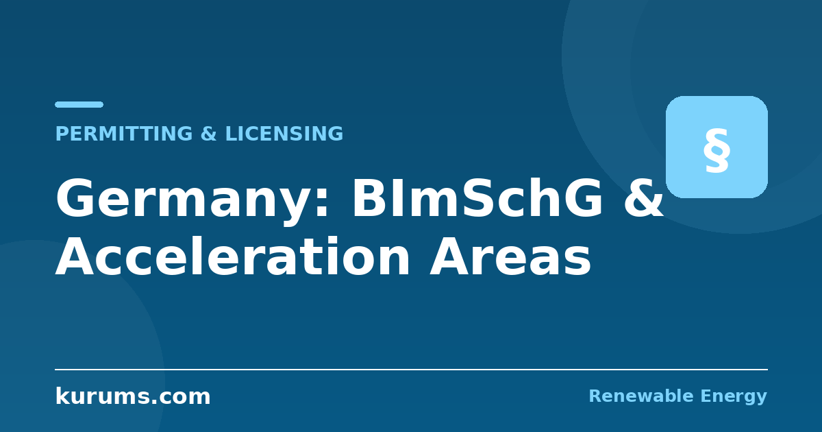 How Fast Is Renewable Energy Permitting in Germany? BImSchG, Acceleration Areas, and the 2% Land Target