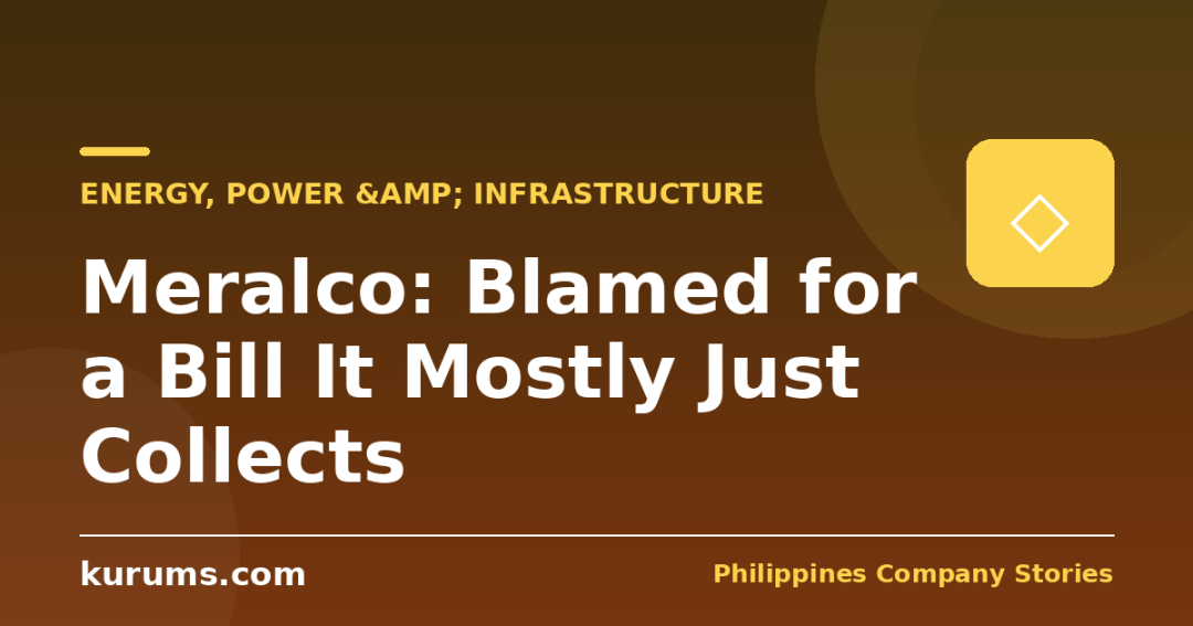 Meralco: Blamed for a Bill It Mostly Just Collects