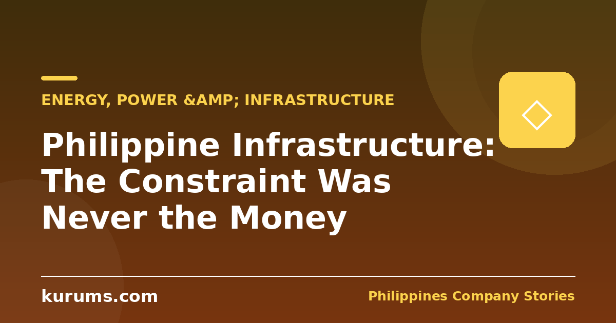 Philippine Infrastructure: The Constraint Was Never the Money