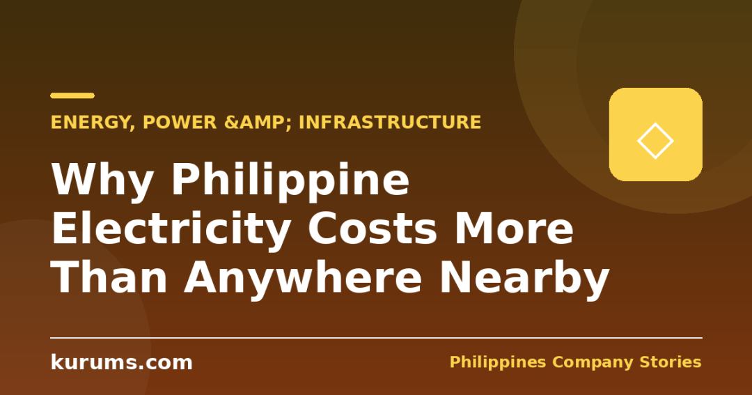 Why Philippine Electricity Costs More Than Anywhere Nearby