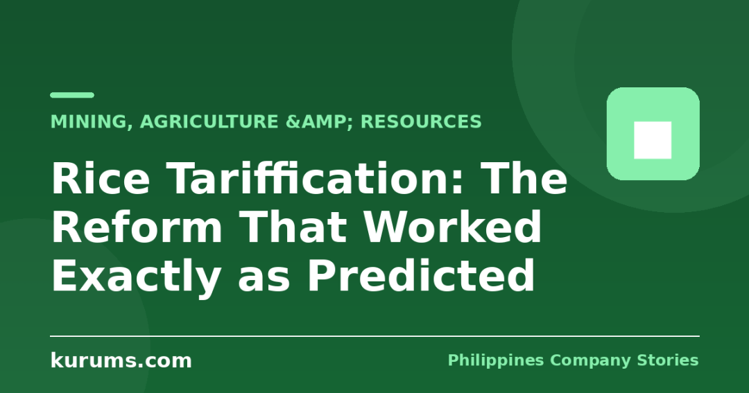Rice Tariffication: The Reform That Worked Exactly as Predicted