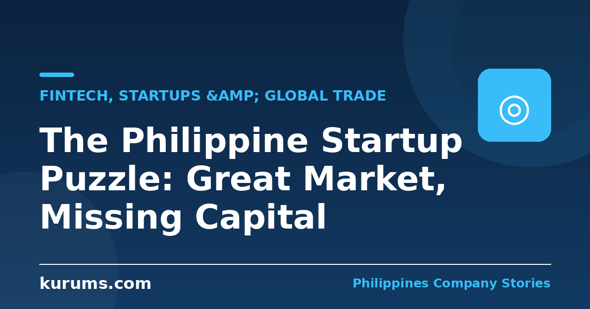 The Philippine Startup Puzzle: Great Market, Missing Capital