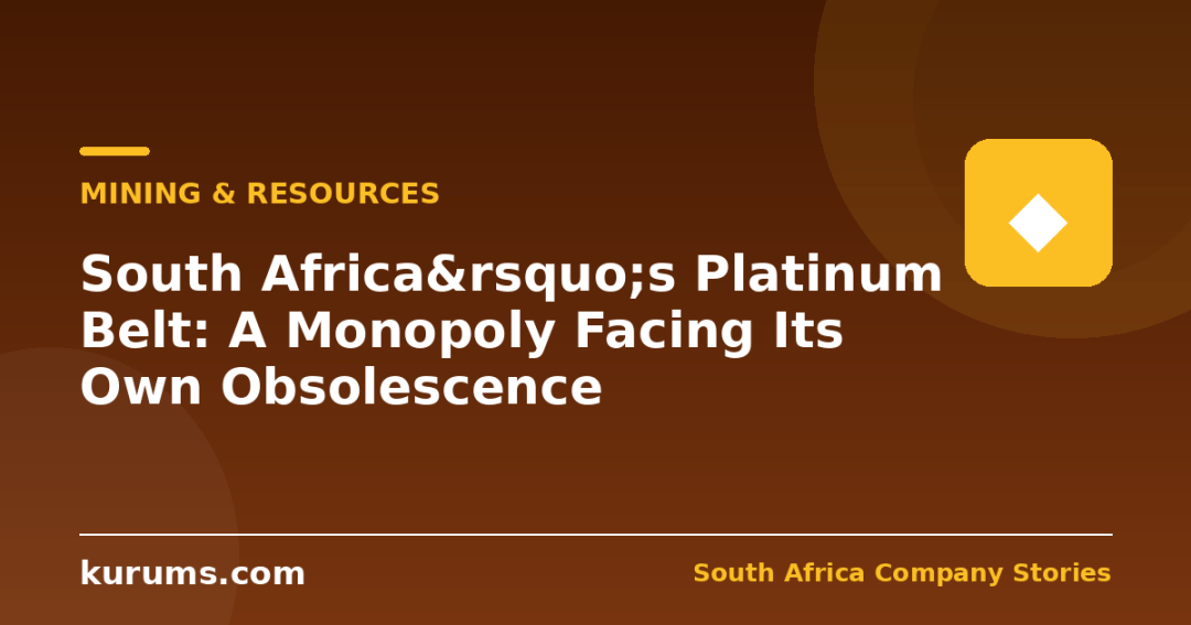 South Africa&rsquo;s Platinum Belt: A Monopoly Facing Its Own Obsolescence