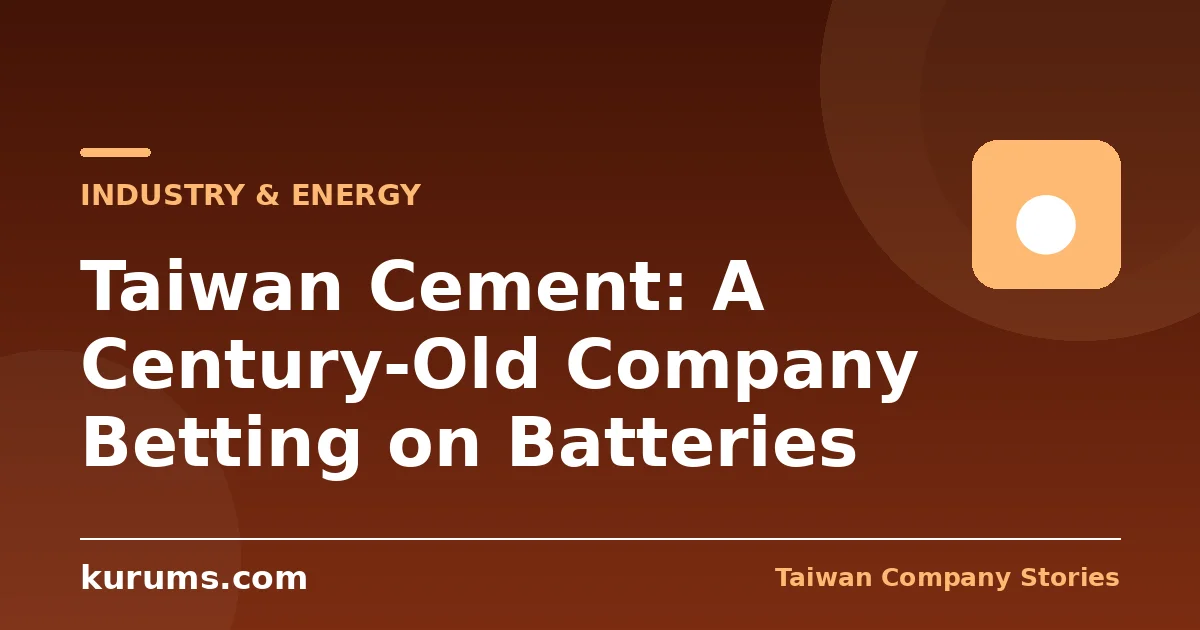 Taiwan Cement: A Century-Old Company Betting on Batteries