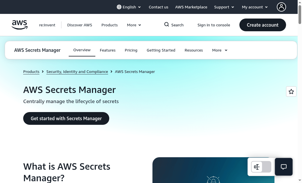 AWS Secrets Manager official homepage