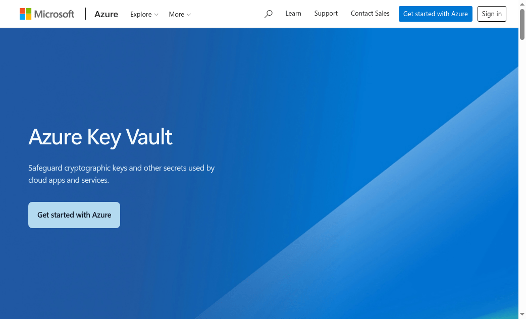 Azure Key Vault official homepage