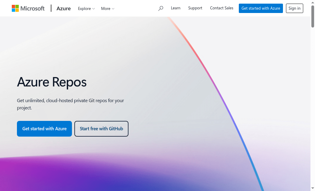 Azure Repos (Azure DevOps) official homepage
