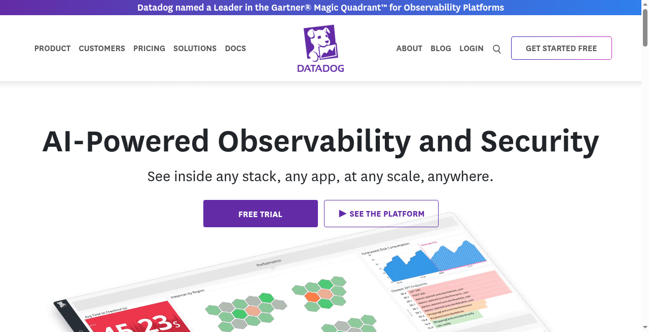 Datadog official homepage