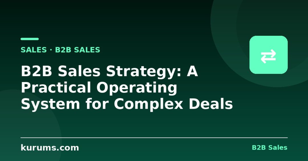 B2B Sales Strategy: A Practical Operating System for Complex Deals