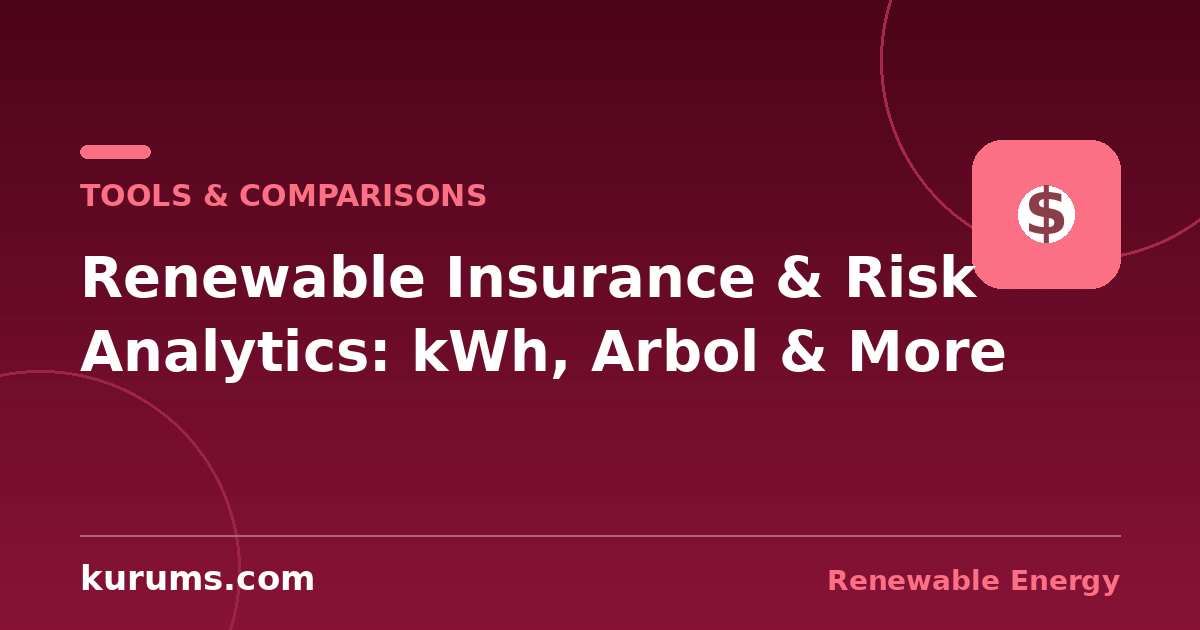 kWh Analytics vs Ascend vs Arbol vs New Energy Risk: Renewable Insurance & Risk Analytics Compared