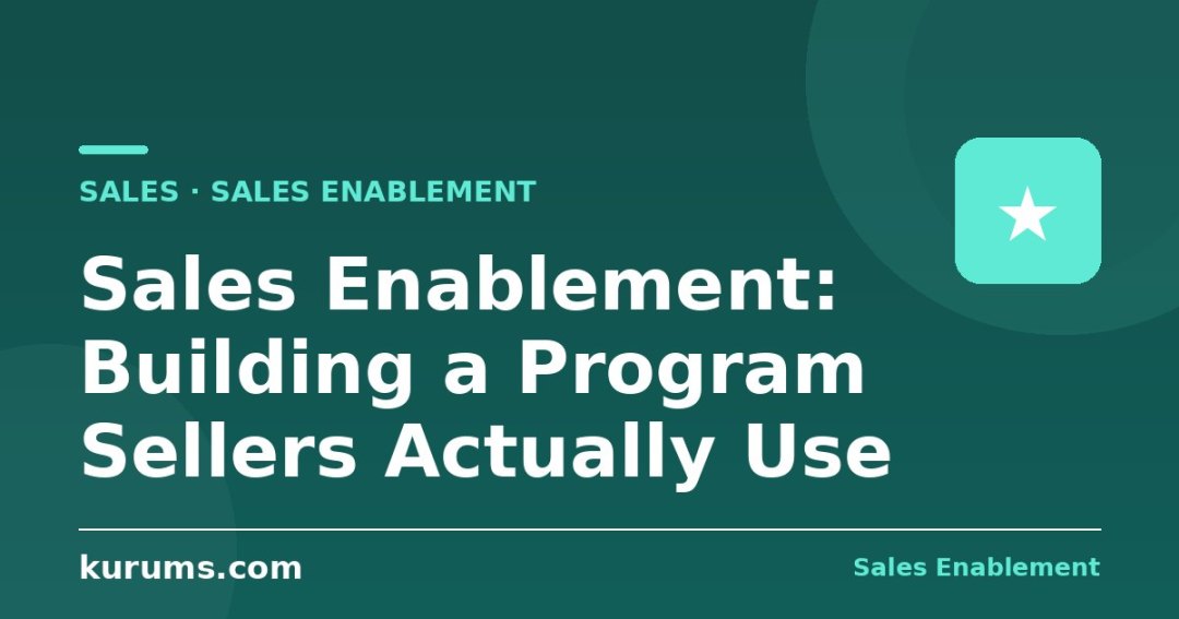Sales Enablement: Building a Program Sellers Actually Use