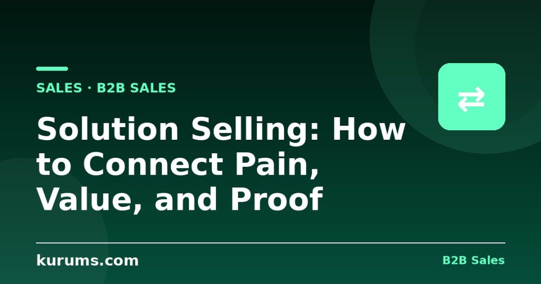 Solution Selling: How to Connect Pain, Value, and Proof