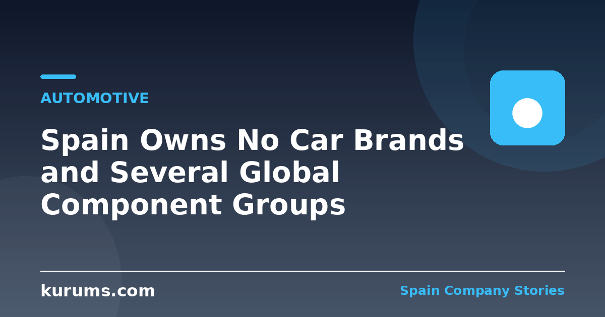 Spain Owns No Car Brands and Several Global Component Groups