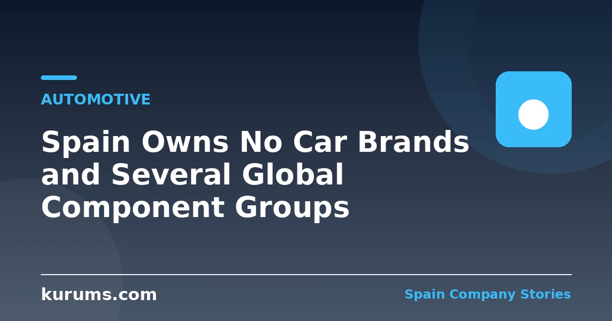 Spain Owns No Car Brands and Several Global Component Groups