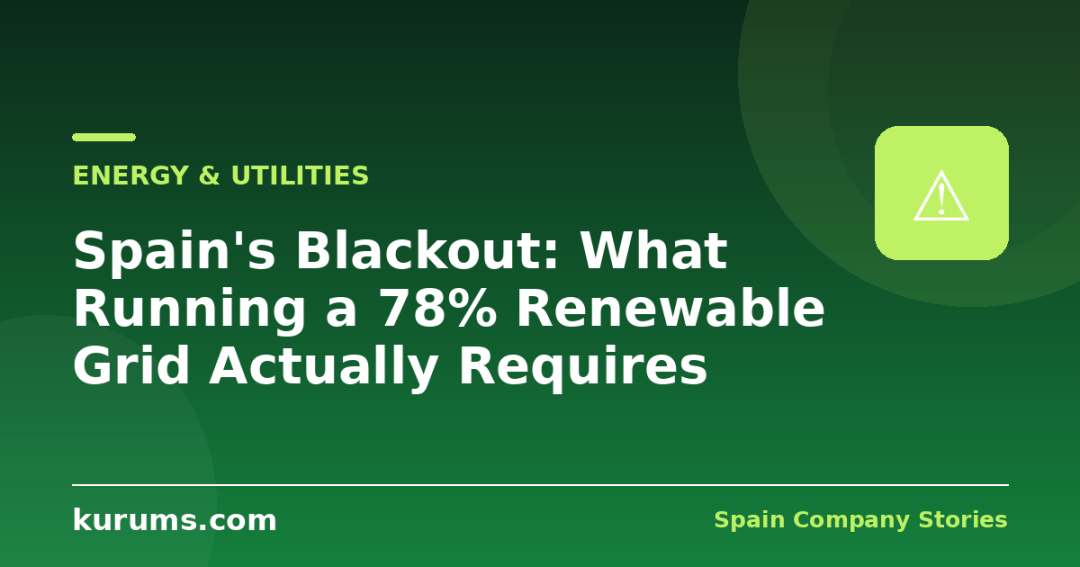 Spain’s Blackout: What Running a 78% Renewable Grid Actually Requires