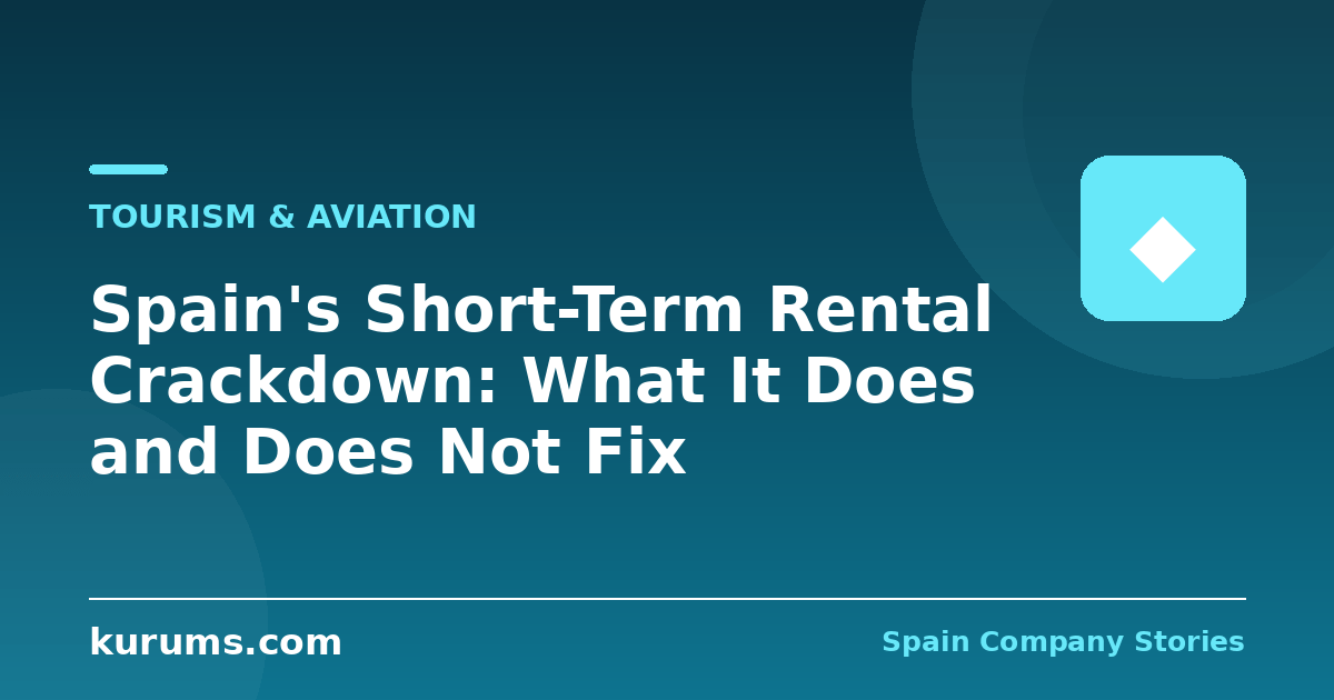 Spain’s Short-Term Rental Crackdown: What It Does and Does Not Fix