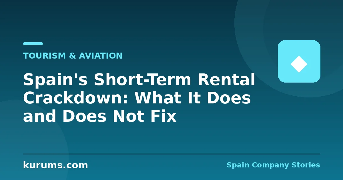 Spain’s Short-Term Rental Crackdown: What It Does and Does Not Fix